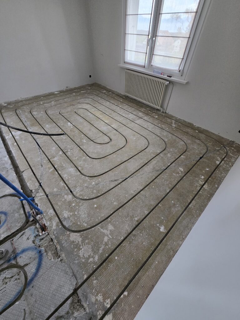 Chauffage au sol en rénovation dans villa vaudoise